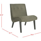 SAFAVIEH Sibille Mid-Century Forest Green Chair - 25.2 x 29.9 x 30.7 - 25Wx30Dx31H