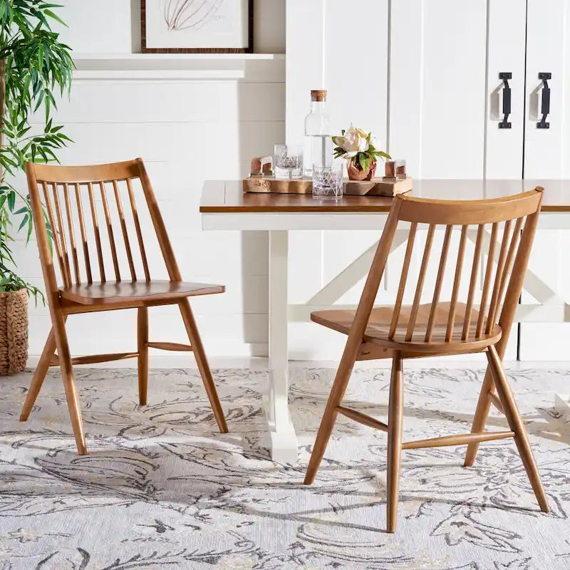 SAFAVIEH Orelia 19 Inch Black Spindle Dining Chair (Set of 2) - 21Wx22Dx34H