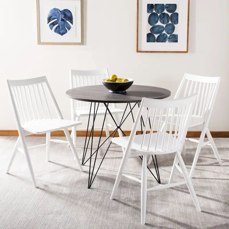 SAFAVIEH Orelia 19 Inch Black Spindle Dining Chair (Set of 2) - 21Wx22Dx34H