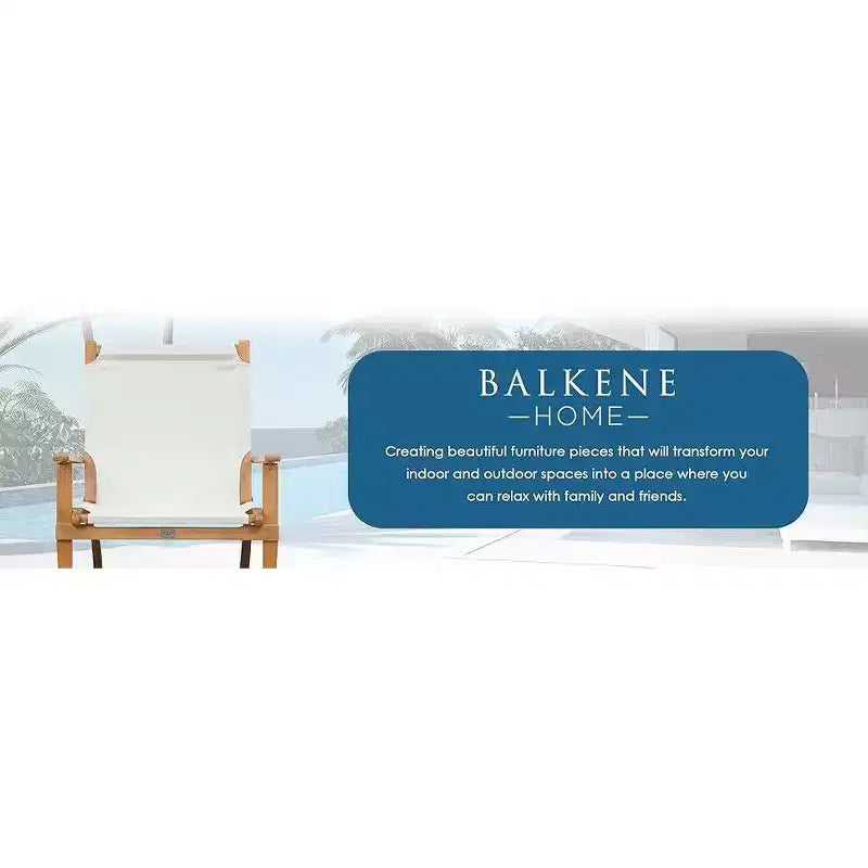 Balkene Home Walker Outdoor Folding Chair All Weather Lounging Chair Portable Seating Solid Acacia Wood - Ivory