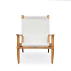 Balkene Home Walker Outdoor Folding Chair All Weather Lounging Chair Portable Seating Solid Acacia Wood - Ivory