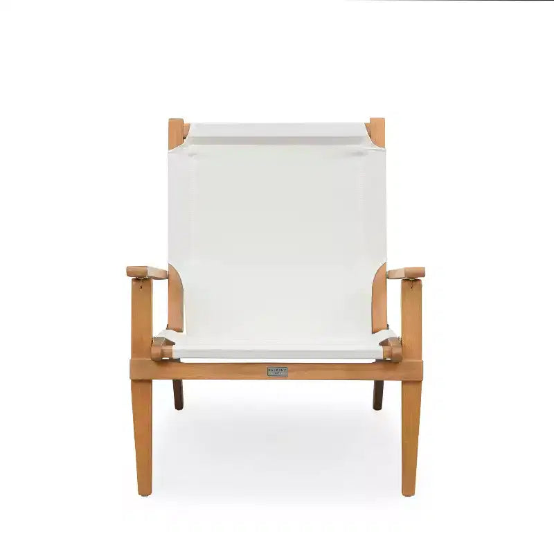 Balkene Home Walker Outdoor Folding Chair All Weather Lounging Chair Portable Seating Solid Acacia Wood - Ivory