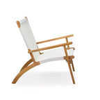 Balkene Home Walker Outdoor Folding Chair All Weather Lounging Chair Portable Seating Solid Acacia Wood - Ivory