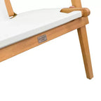 Balkene Home Walker Outdoor Folding Chair All Weather Lounging Chair Portable Seating Solid Acacia Wood - Ivory