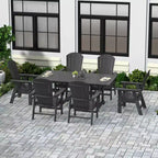 WestinTrends Set da 7 Pezzi con Tavolo da Pranzo per Esterni e Sedie Adirondack con Braccioli