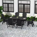 WestinTrends Set da 7 Pezzi con Tavolo da Pranzo per Esterni e Sedie Adirondack con Braccioli