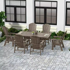 WestinTrends Set da 7 Pezzi con Tavolo da Pranzo per Esterni e Sedie Adirondack con Braccioli