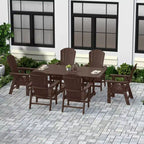 WestinTrends Set da 7 Pezzi con Tavolo da Pranzo per Esterni e Sedie Adirondack con Braccioli