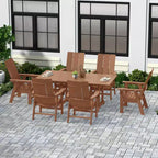 Set da pranzo da esterni WestinTrends da 7 pezzi con tavolo e moderne sedie a sdraio Adirondack