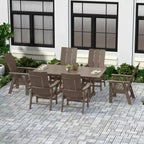 Set da pranzo da esterni WestinTrends da 7 pezzi con tavolo e moderne sedie a sdraio Adirondack