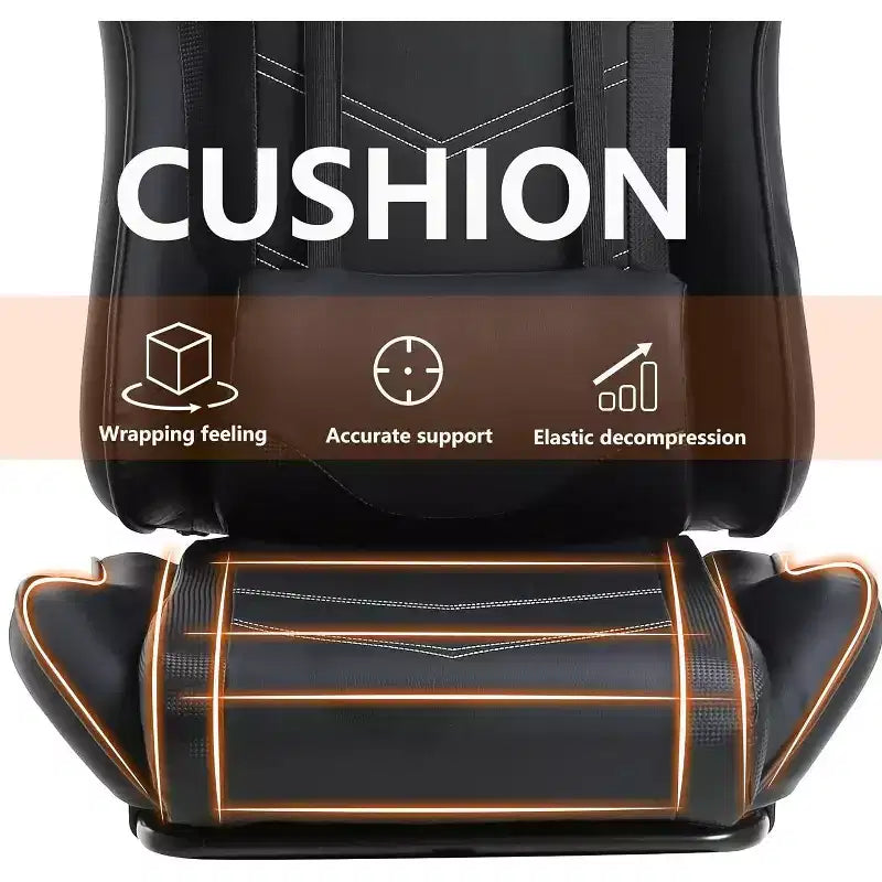 FDW Sedia da Gaming Sedia da Scrivania Sedia da Ufficio Direzionale Schienale Alto in Pelle Sintetica Sedia da Computer da Corsa con Supporto Lombare Poggiapiedi