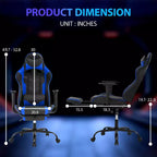 FDW Racing Gaming Chair Video Game Chairs with Computer Desk PU Leather Headrest Lumbar Support & 360-Swivel Seat