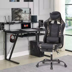 FDW Racing Gaming Chair Video Game Chairs with Computer Desk PU Leather Headrest Lumbar Support & 360-Swivel Seat