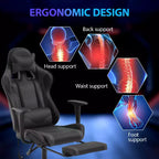 FDW Racing Gaming Chair Video Game Chairs with Computer Desk PU Leather Headrest Lumbar Support & 360-Swivel Seat