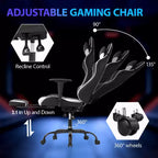 FDW Racing Gaming Chair Video Game Chairs with Computer Desk PU Leather Headrest Lumbar Support & 360-Swivel Seat