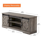 Wampat Farmhouse Sliding Barn Door Wood TV Stand / Storage Cabinet