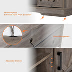 Wampat Farmhouse Sliding Barn Door Wood TV Stand / Storage Cabinet