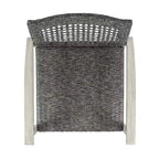 GDFStudio Savannah Outdoor Acacia Wood and Wicker Club Chairs (Set of 4), Gray/Mixed Black
