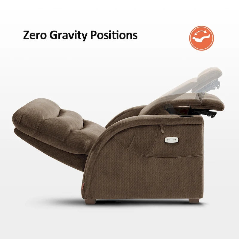 Poltrona Reclinabile MCombo Power Zero Gravity con Poggiatesta Regolabile per Soggiorno, Tessuto ZG334