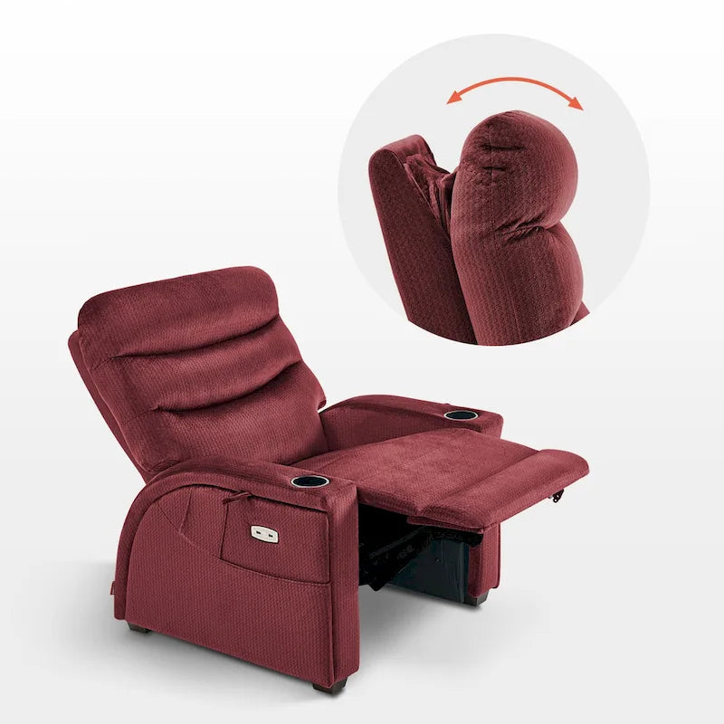 Poltrona Reclinabile MCombo Power Zero Gravity con Poggiatesta Regolabile per Soggiorno, Tessuto ZG334
