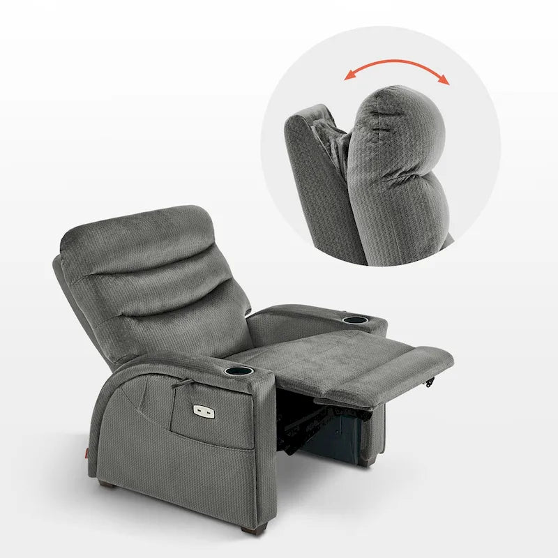 Poltrona Reclinabile MCombo Power Zero Gravity con Poggiatesta Regolabile per Soggiorno, Tessuto ZG334
