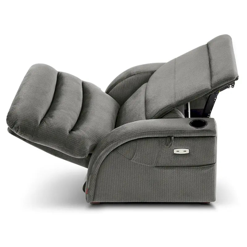 Poltrona Reclinabile MCombo Power Zero Gravity con Poggiatesta Regolabile per Soggiorno, Tessuto ZG334