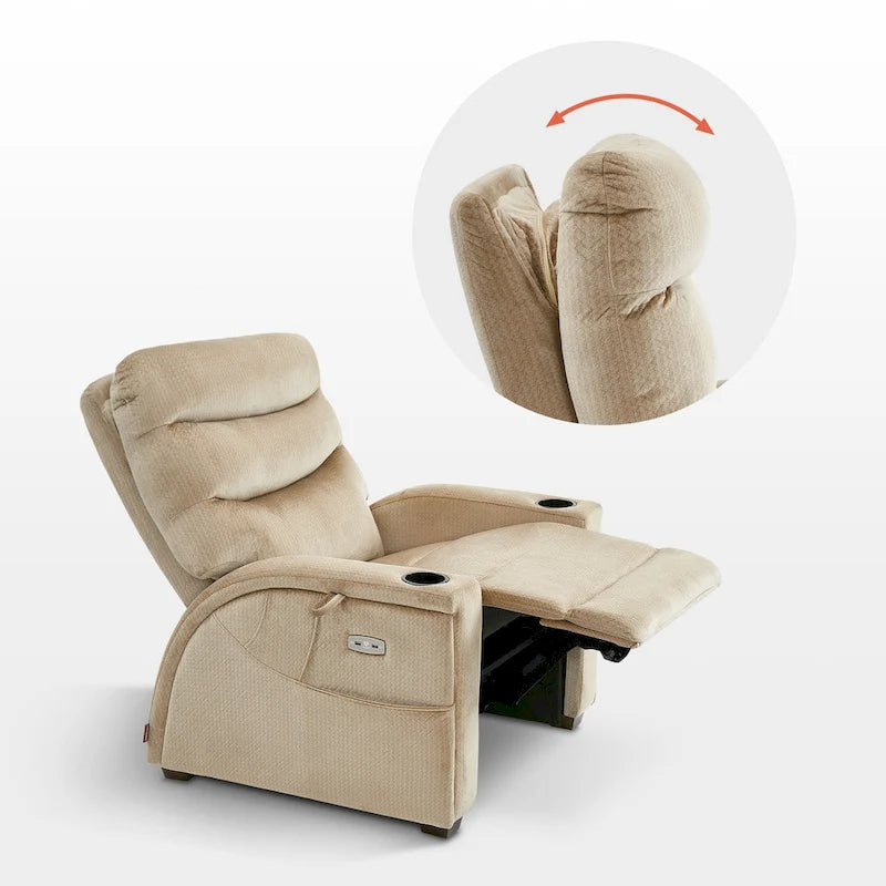 Poltrona Reclinabile MCombo Power Zero Gravity con Poggiatesta Regolabile per Soggiorno, Tessuto ZG334