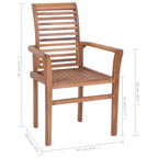 vidaXL Sedie da pranzo impilabili 6 pz in legno massello di teak