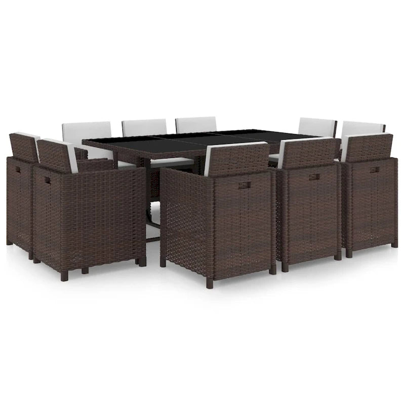 vidaXL Set Mobili da Giardino Tavolo e Sedie da Pranzo per Esterni in Polyrattan