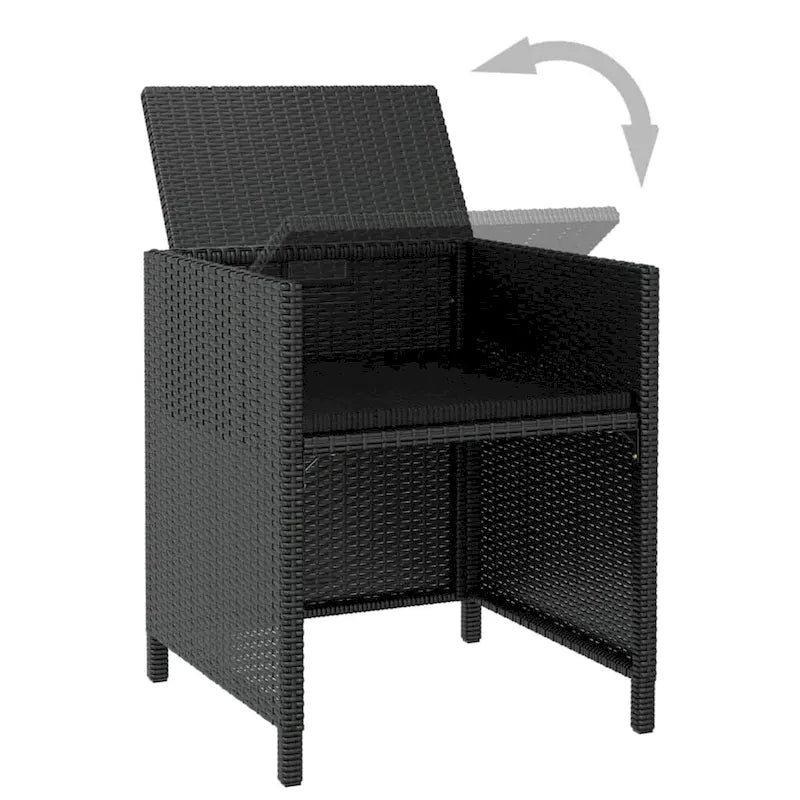 vidaXL Patio Furniture Set Outdoor Table and Chair Dining Set Poly Rattan