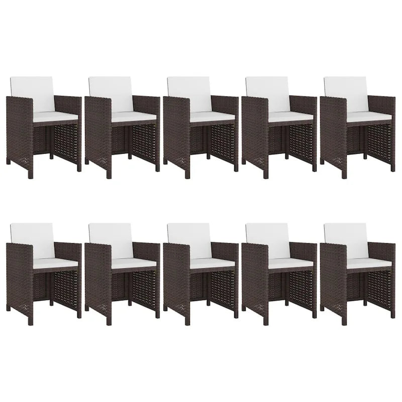 vidaXL Patio Furniture Set Outdoor Table and Chair Dining Set Poly Rattan