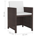 vidaXL Patio Furniture Set Outdoor Table and Chair Dining Set Poly Rattan