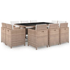 vidaXL Patio Furniture Set Outdoor Table and Chair Dining Set Poly Rattan