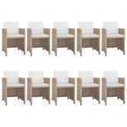 vidaXL Patio Furniture Set Outdoor Table and Chair Dining Set Poly Rattan