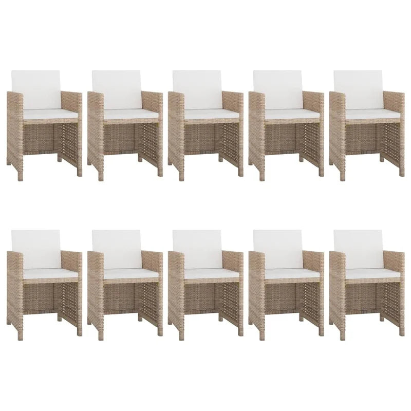 vidaXL Patio Furniture Set Outdoor Table and Chair Dining Set Poly Rattan