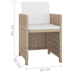 vidaXL Patio Furniture Set Outdoor Table and Chair Dining Set Poly Rattan