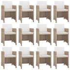 vidaXL Patio Furniture Set Outdoor Table and Chair Dining Set Poly Rattan