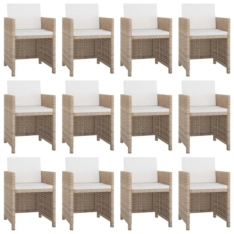 vidaXL Patio Furniture Set Outdoor Table and Chair Dining Set Poly Rattan
