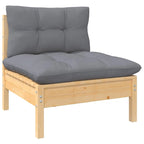 vidaXL Solid Pinewood Patio Lounge Set 8 Piece with Cushions Multi Colors - 25 x 25 x 24.6