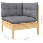 vidaXL Solid Pinewood Patio Lounge Set 8 Piece with Cushions Multi Colors - 25 x 25 x 24.6