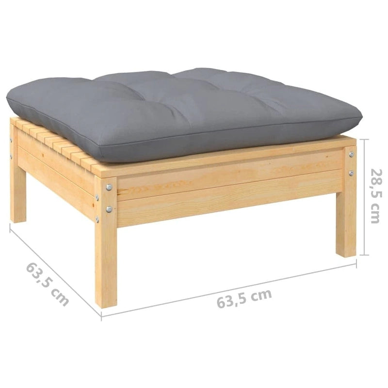 vidaXL Solid Pinewood Patio Lounge Set 8 Piece with Cushions Multi Colors - 25 x 25 x 24.6
