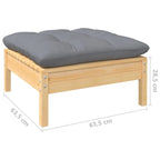 vidaXL Solid Pinewood Patio Lounge Set 8 Piece with Cushions Multi Colors - 25 x 25 x 24.6