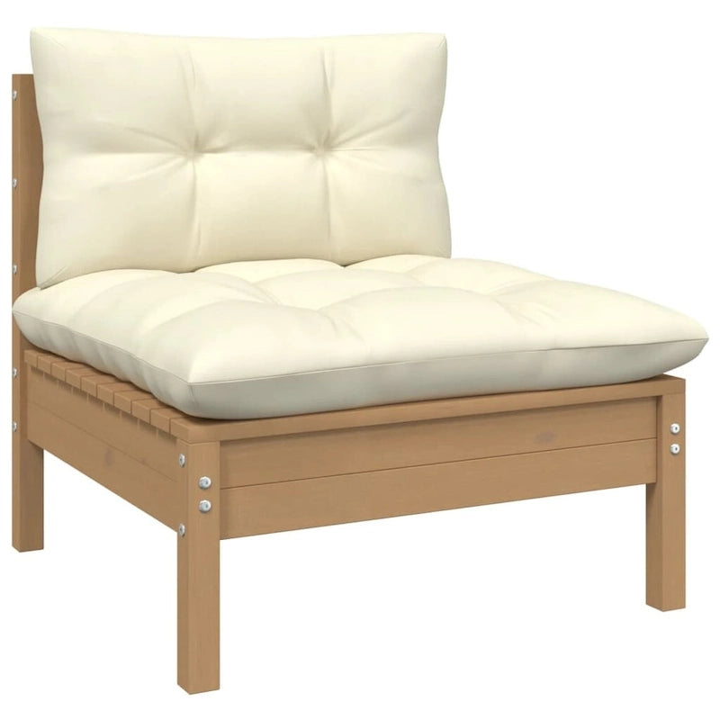 vidaXL Solid Pinewood Patio Lounge Set 8 Piece with Cushions Multi Colors - 25 x 25 x 24.6