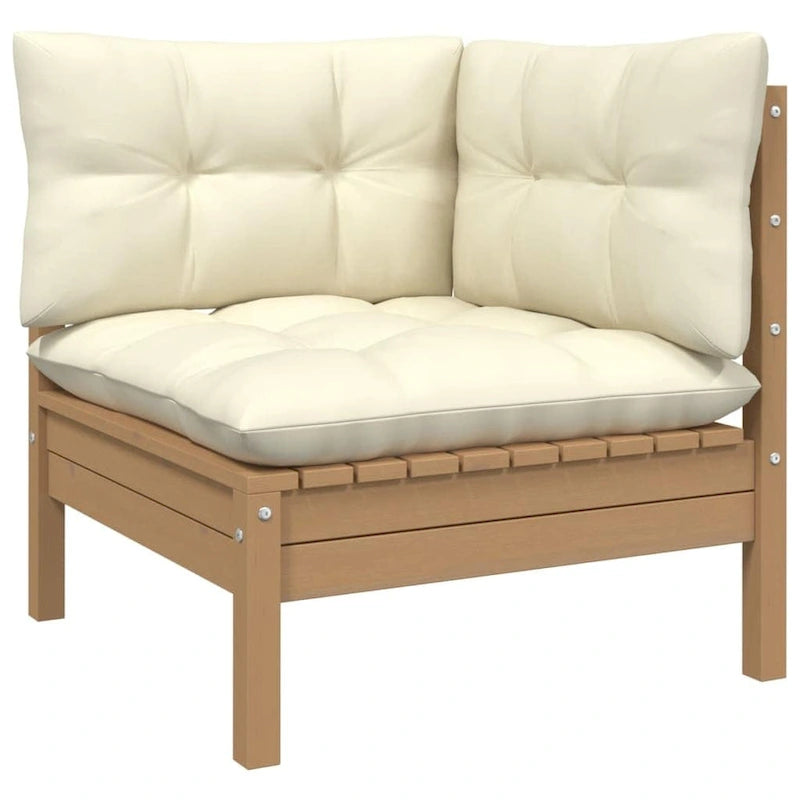 vidaXL Solid Pinewood Patio Lounge Set 8 Piece with Cushions Multi Colors - 25 x 25 x 24.6