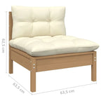vidaXL Solid Pinewood Patio Lounge Set 8 Piece with Cushions Multi Colors - 25 x 25 x 24.6