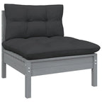 vidaXL Solid Pinewood Patio Lounge Set 8 Piece with Cushions Multi Colors - 25 x 25 x 24.6