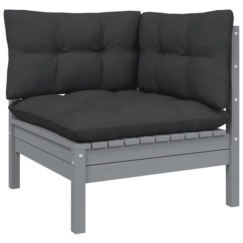 vidaXL Solid Pinewood Patio Lounge Set 8 Piece with Cushions Multi Colors - 25 x 25 x 24.6