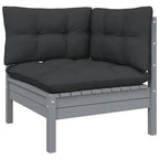 vidaXL Solid Pinewood Patio Lounge Set 8 Piece with Cushions Multi Colors - 25 x 25 x 24.6