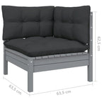 vidaXL Solid Pinewood Patio Lounge Set 8 Piece with Cushions Multi Colors - 25 x 25 x 24.6