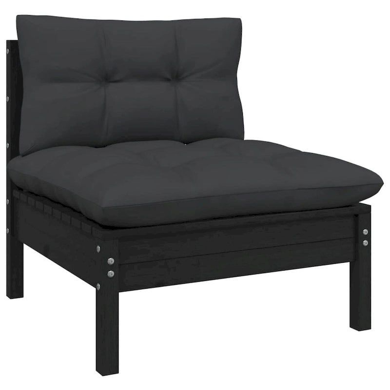 vidaXL Solid Pinewood Patio Lounge Set 8 Piece with Cushions Multi Colors - 25 x 25 x 24.6